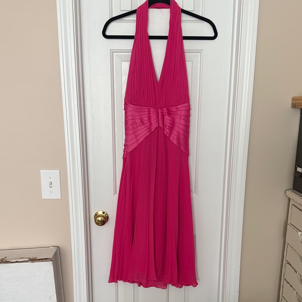 Elegant Pink Backless Dress
